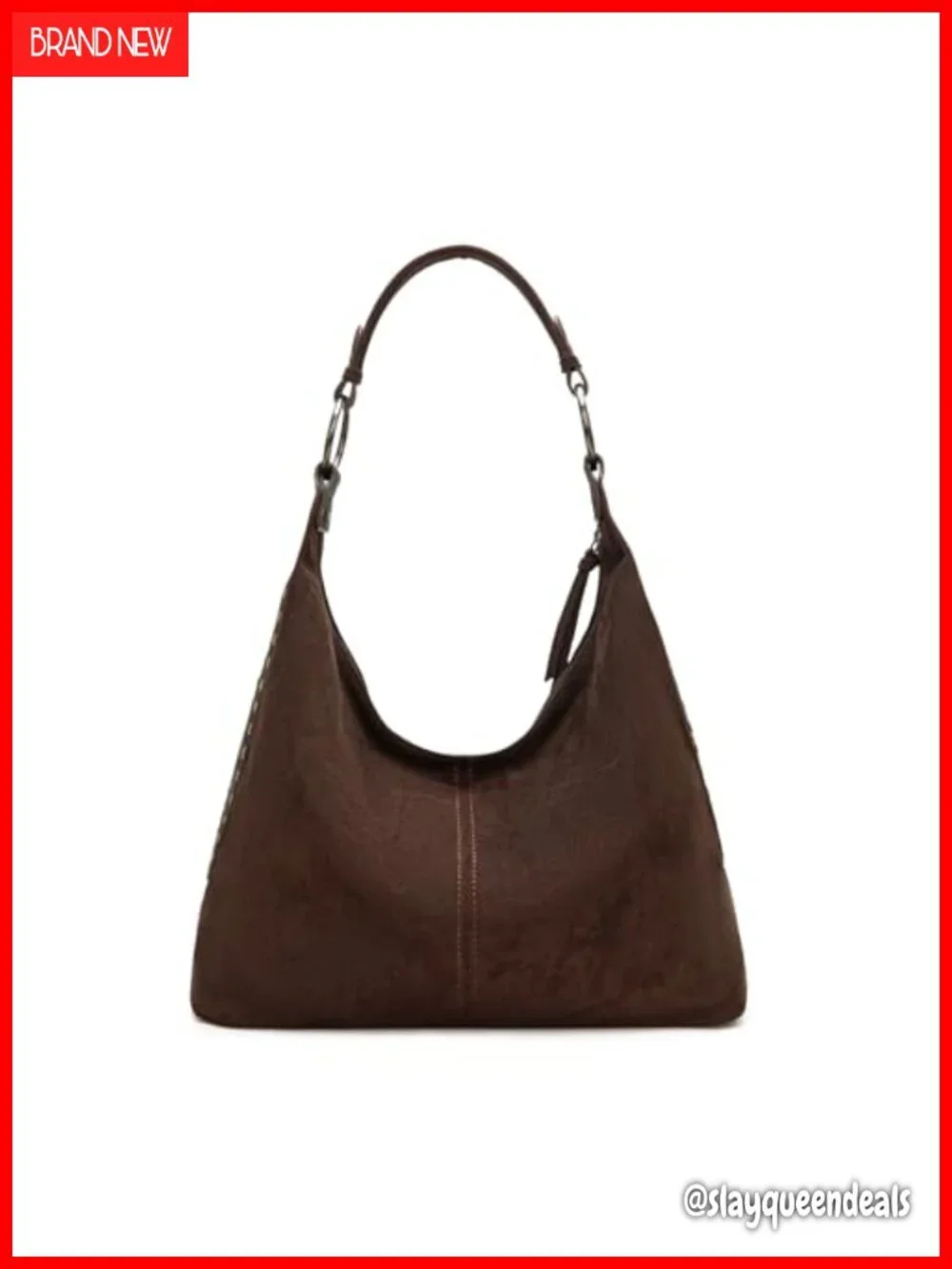 Suede Hobo Shoulder Bag Embossed Slouchy Purse Women